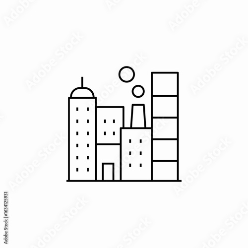 industrial factory buildings icon sign vector