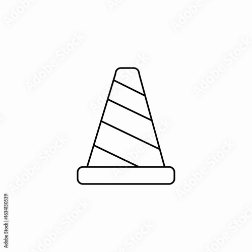 striped traffic cone icon sign vector