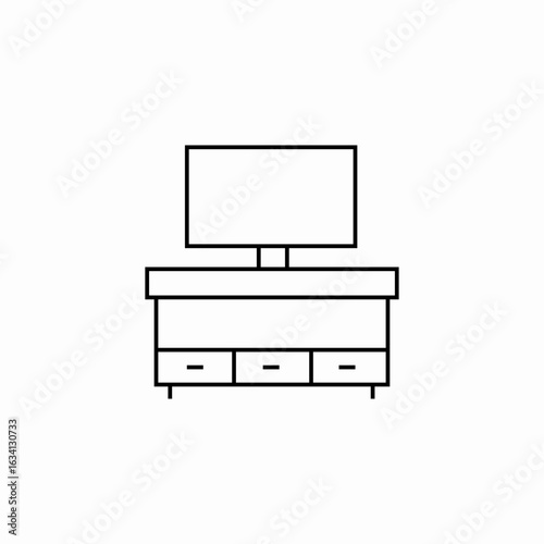 television stand furniture icon sign vector