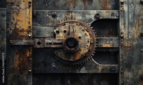 Wallpaper Mural Gears and machinery components are shown in detail, highlighting the intricate design and engineering involved in modern manufacturing during daylight hours. Torontodigital.ca