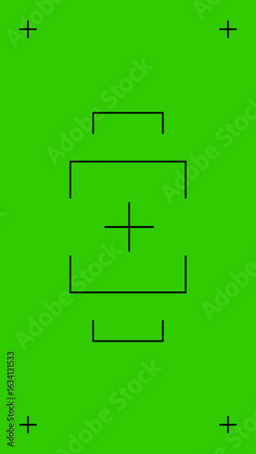 Minimalist graphic design featuring four black and white target symbols on a solid lime green background. Symmetrical grid layout, simple geometric style with even lighting and no shading.