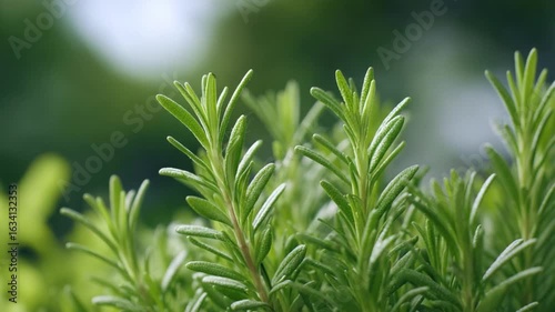 Rosemary's Essence: Capturing the essence of nature, an array of vibrant rosemary stems bursts forth, with the soft, natural light caressing its fresh, green foliage.