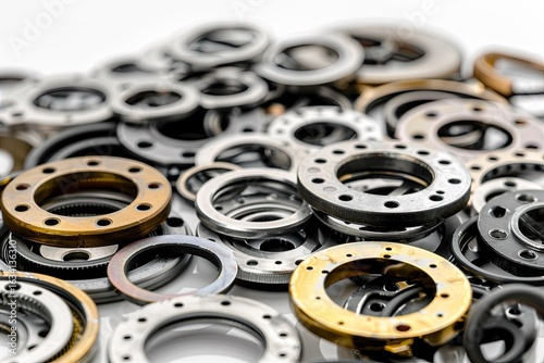 detailed picture of Engine gaskets made of various materials on a white background
