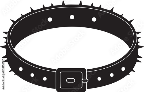 silhouette of a spiked dog collar, rendered