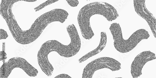 Abstract spots and stripes. Distressed graphic element with grainy ink pattern, noise marks and faint threshold blur. Slight paper stain effect.