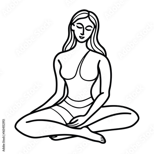 Yoga woman silhouette vector design. black yoga logo vector art.