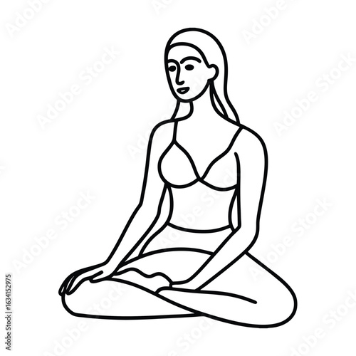 Yoga woman silhouette vector design. black yoga logo vector art.
