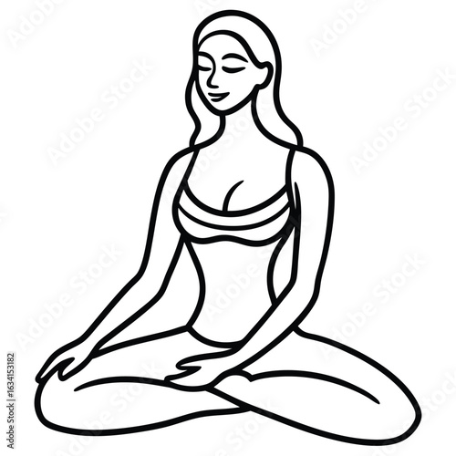 Yoga woman silhouette vector design. black yoga logo vector art.