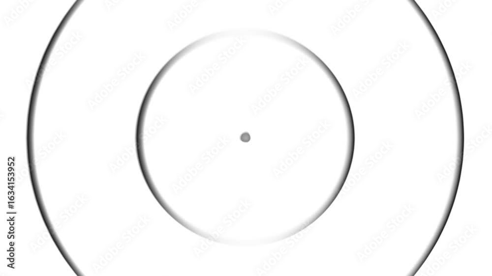 Abstract concentric circles expanding outwards with subtle motion blur and a central grey dot for