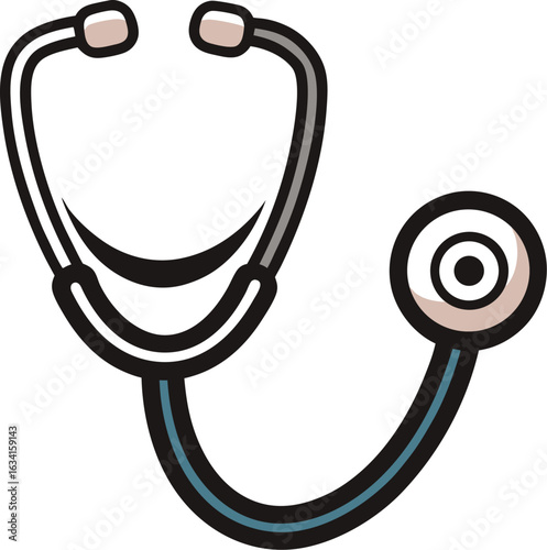 Stethoscope medical listening device healthcare symbol style vector illustration EPS file download
