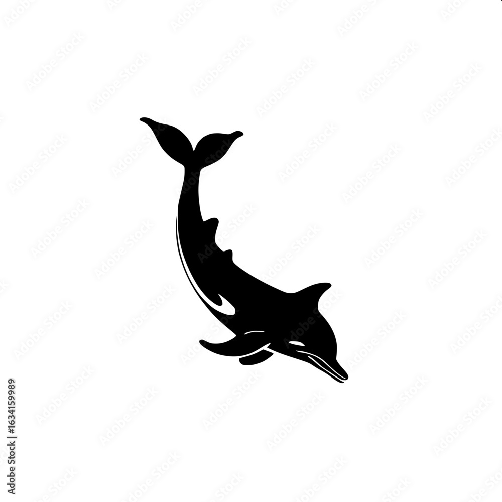 Fototapeta premium vector illustration of a silhouette of a dolphin 