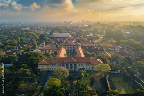 Aerial View of Universitas Gadjah Mada in Yogyakarta Indonesia Yogyakarta Indonesia September 2021