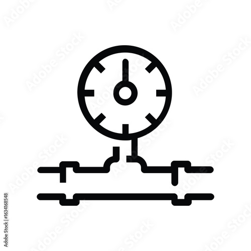 Pipe water meter icon line style