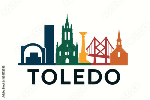 Toledo city skyline with iconic buildings and landmarks