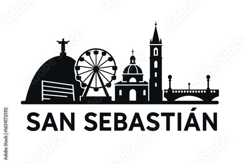 San Sebastián city skyline with iconic buildings and landmarks