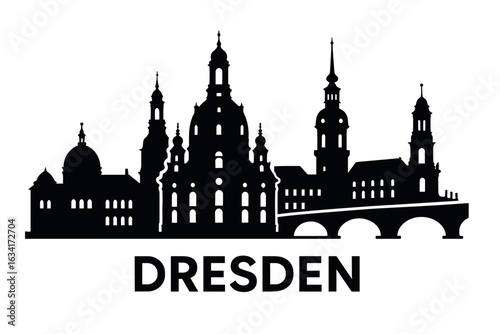 Dresden city skyline with iconic buildings and landmarks