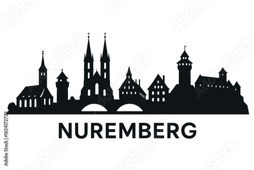Nuremberg city skyline with iconic buildings and landmarks