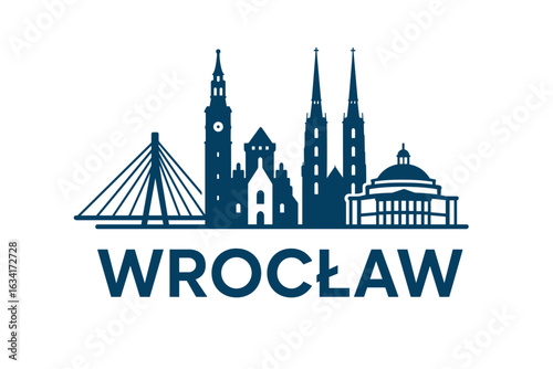 Wrocław city skyline with iconic buildings and landmarks