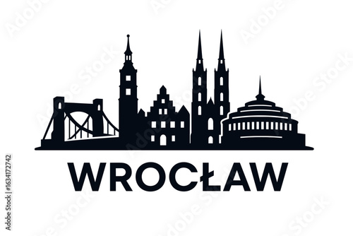 Wrocław city skyline with iconic buildings and landmarks