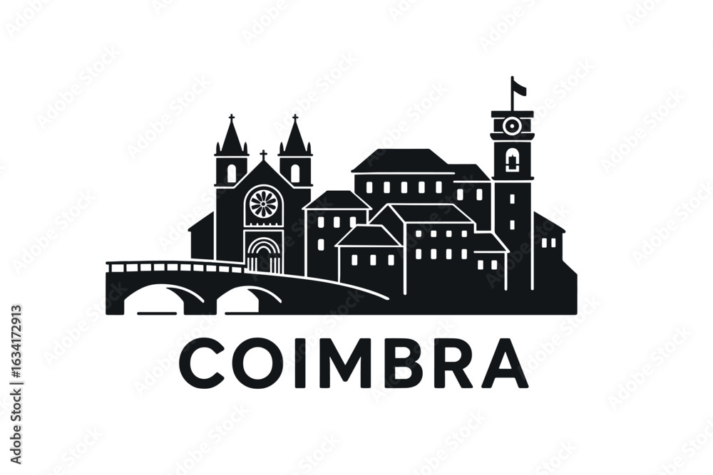 Obraz premium Coimbra city skyline with iconic buildings and landmarks