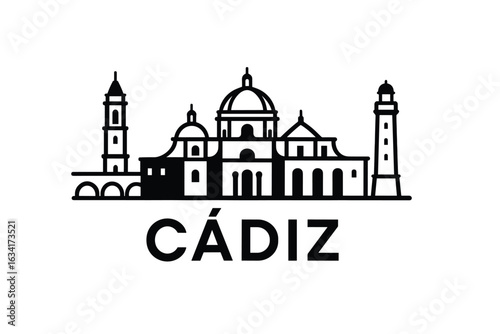 Cádiz city skyline with iconic buildings and landmarks