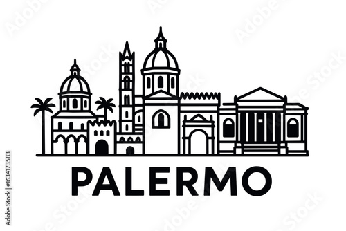 Palermo city skyline with iconic buildings and landmarks