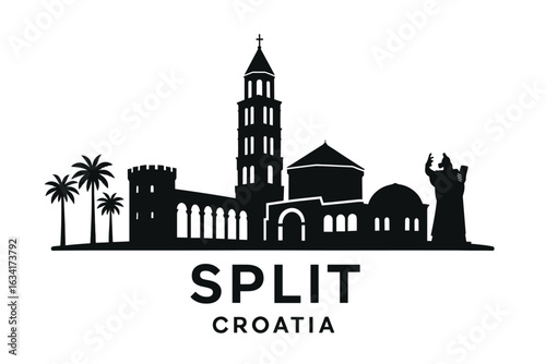 Split skyline with palace, cathedral, promenade and hill backdrop