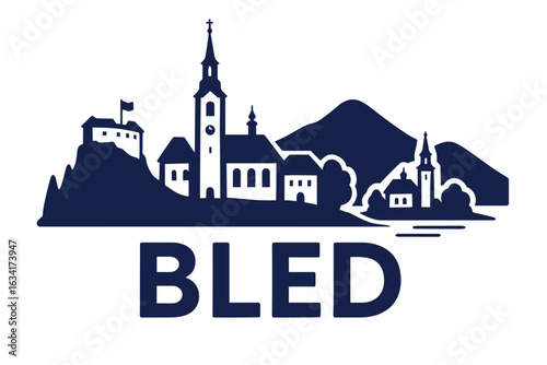City skyline with iconic buildings and landmarks, Bled