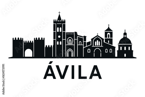 City skyline with iconic buildings and landmarks, Ávila