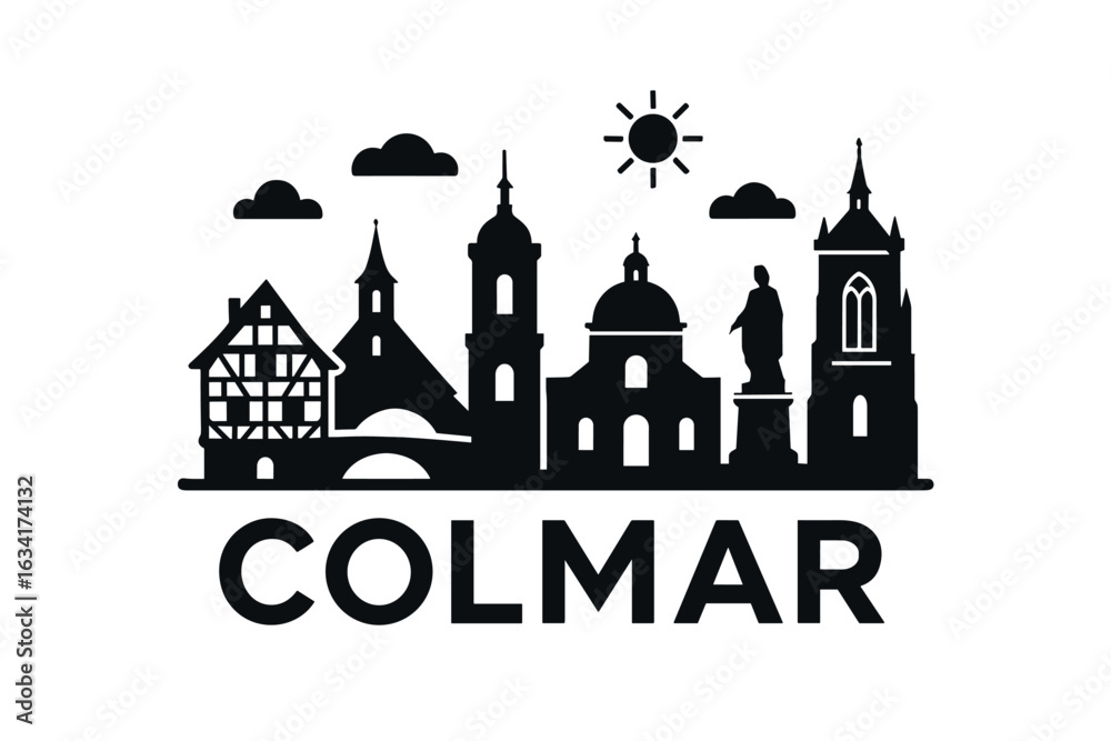 Obraz premium City skyline with iconic buildings and landmarks, Colmar