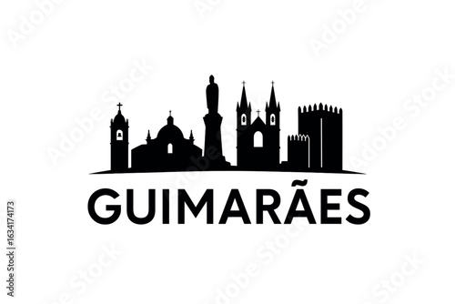 City skyline with iconic buildings and landmarks, Guimarães