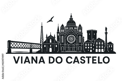 City skyline with iconic buildings and landmarks, Viana do Castelo