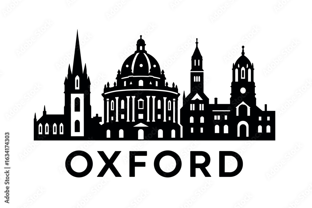 Obraz premium City skyline with iconic buildings and landmarks, Oxford