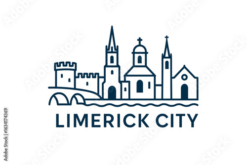 Wallpaper Mural City skyline with iconic buildings and landmarks, Limerick Torontodigital.ca