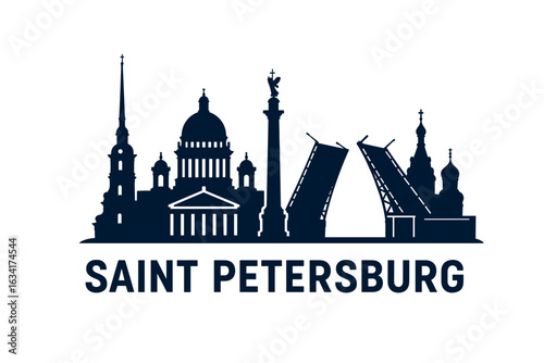 City skyline with iconic buildings and landmarks, Saint Petersburg