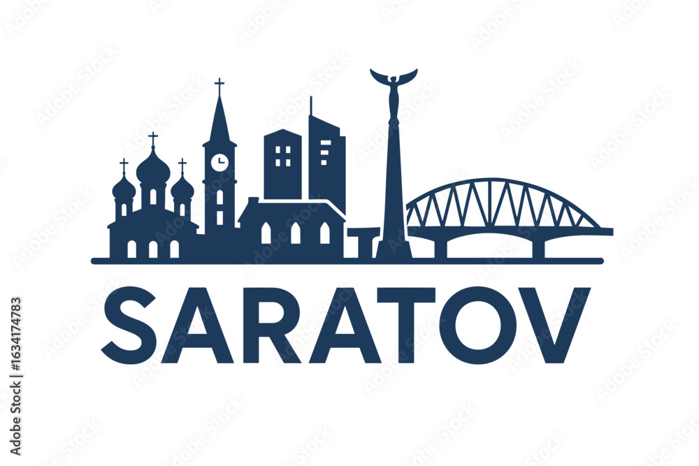 Obraz premium City skyline with iconic buildings and landmarks, Saratov