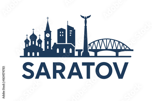 City skyline with iconic buildings and landmarks, Saratov