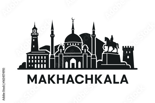 City skyline with iconic buildings and landmarks, Makhachkala