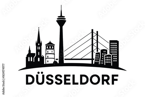 City skyline with iconic buildings and landmarks, Düsseldorf