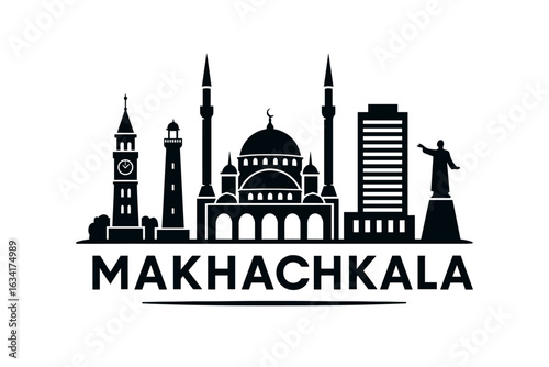 City skyline with iconic buildings and landmarks, Makhachkala
