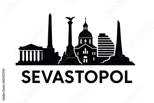 City skyline with iconic buildings and landmarks, Sevastopol