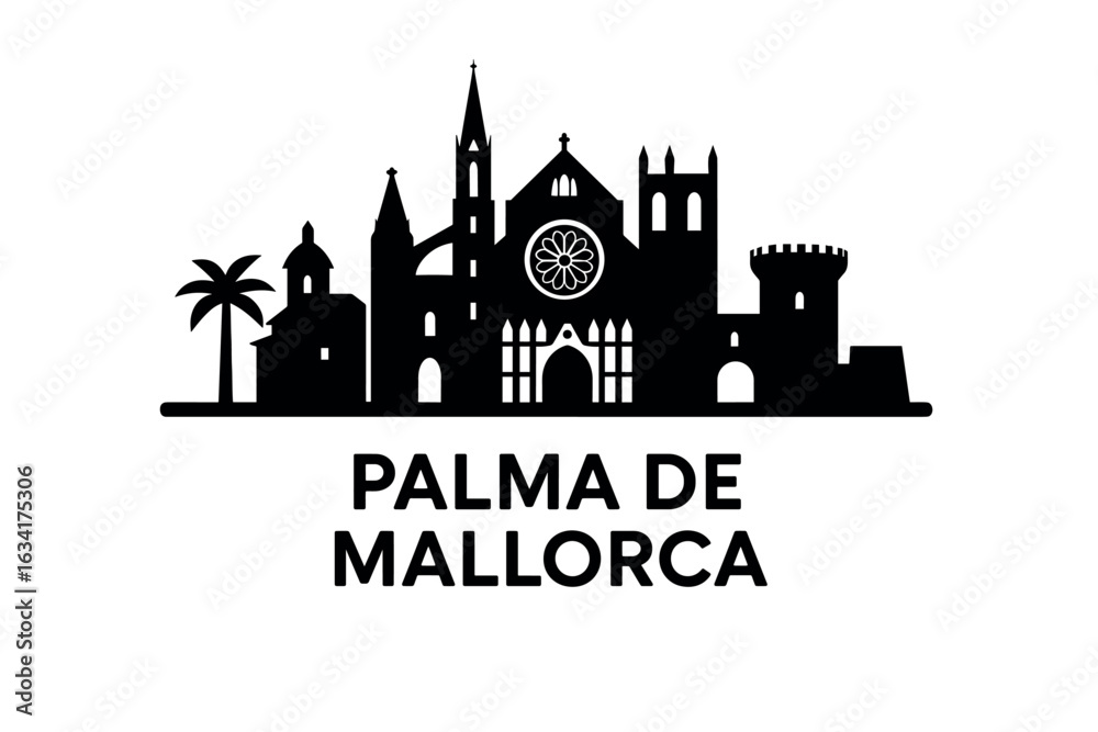 Fototapeta premium City skyline with iconic buildings and landmarks, Palma de Mallorca