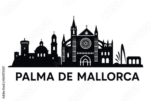 City skyline with iconic buildings and landmarks, Palma de Mallorca