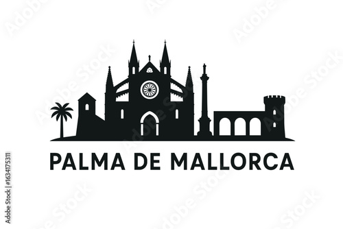 City skyline with iconic buildings and landmarks, Palma de Mallorca