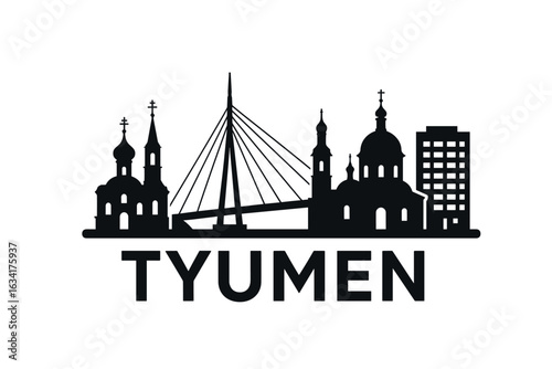 City skyline with iconic buildings and landmarks, Tyumen
