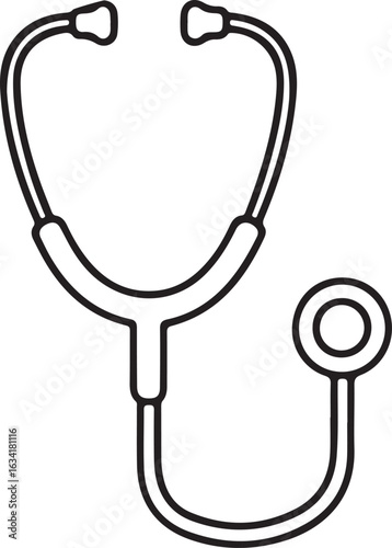A line drawing shows a stethoscope against a white background. Art & Illustration