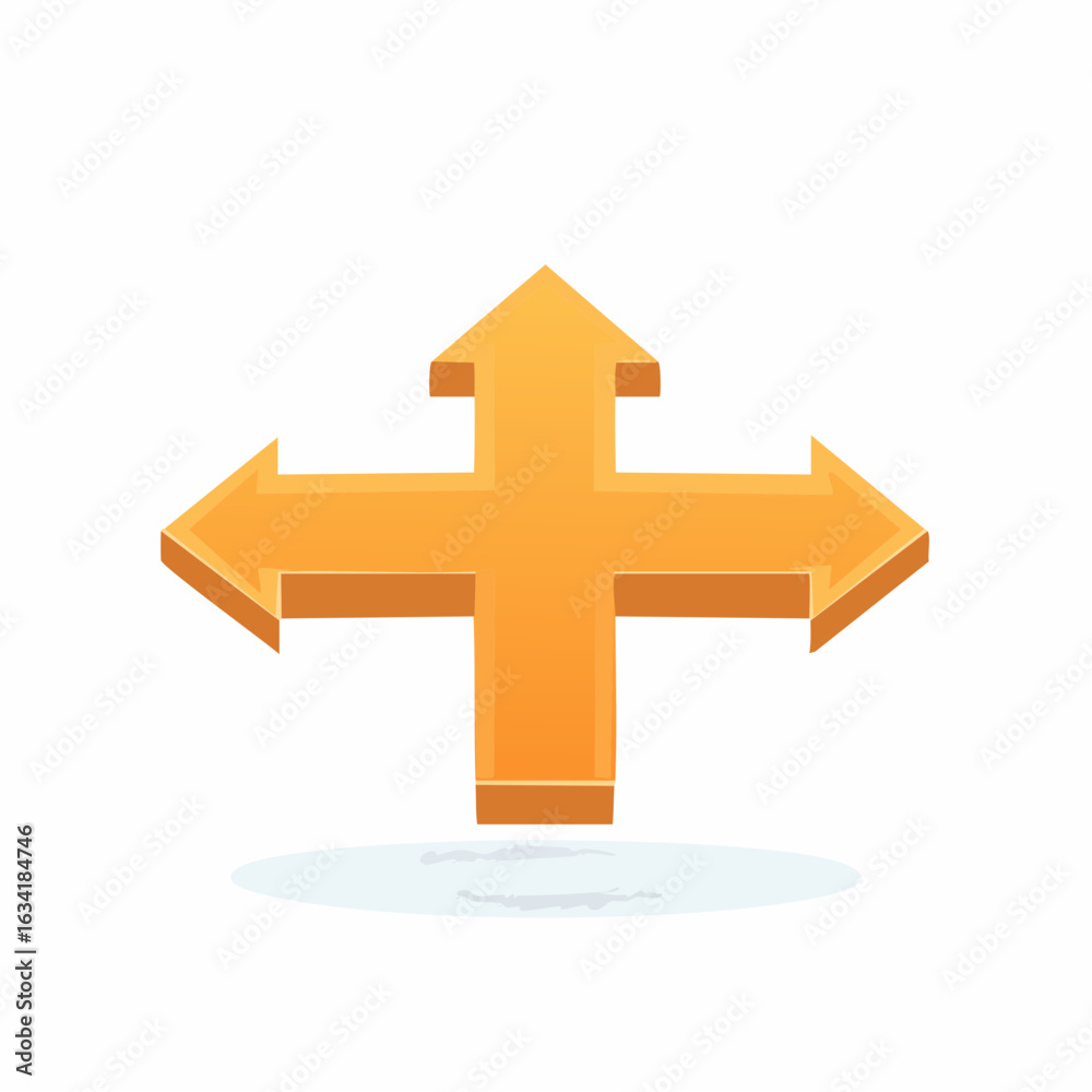 Fototapeta premium Four Direction Arrow Symbol, Indicates Move, Travel, Choice and Navigation