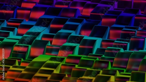 a colorful background with many squares and squares