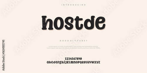 Hostde Modern minimal abstract alphabet fonts. Typography technology, electronic, movie, digital, music, future, logo creative font. vector illustration