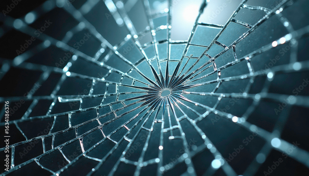 Fototapeta premium Intricate spider web close-up background with copy space for nature design projects 